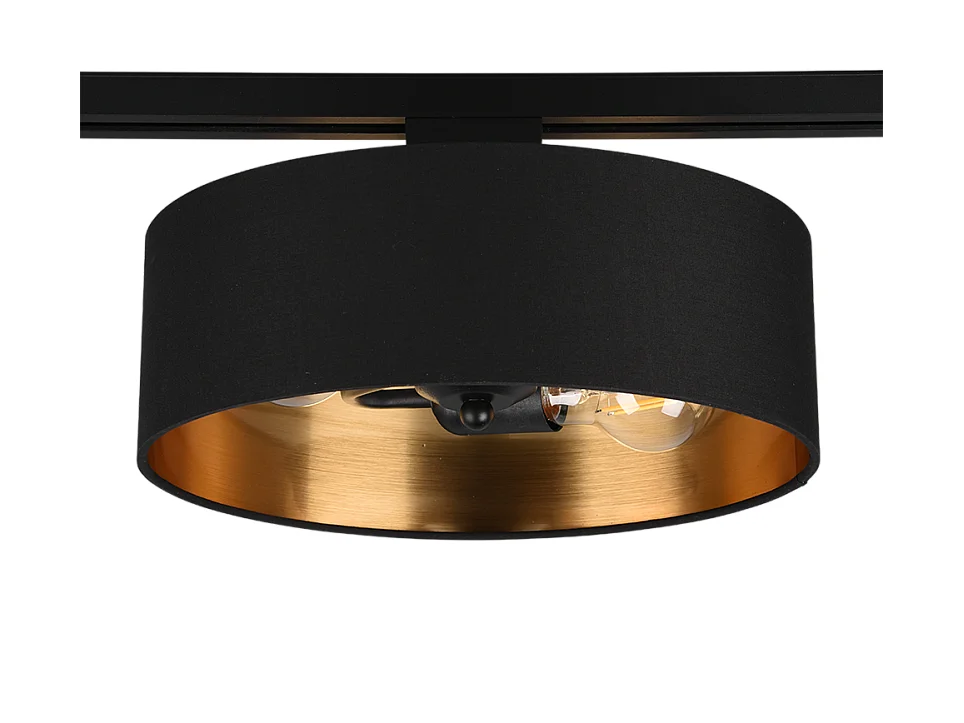 Plafoniera 2 luci, tessuto, oro nero, 30x16,3x30 cm, Duoline