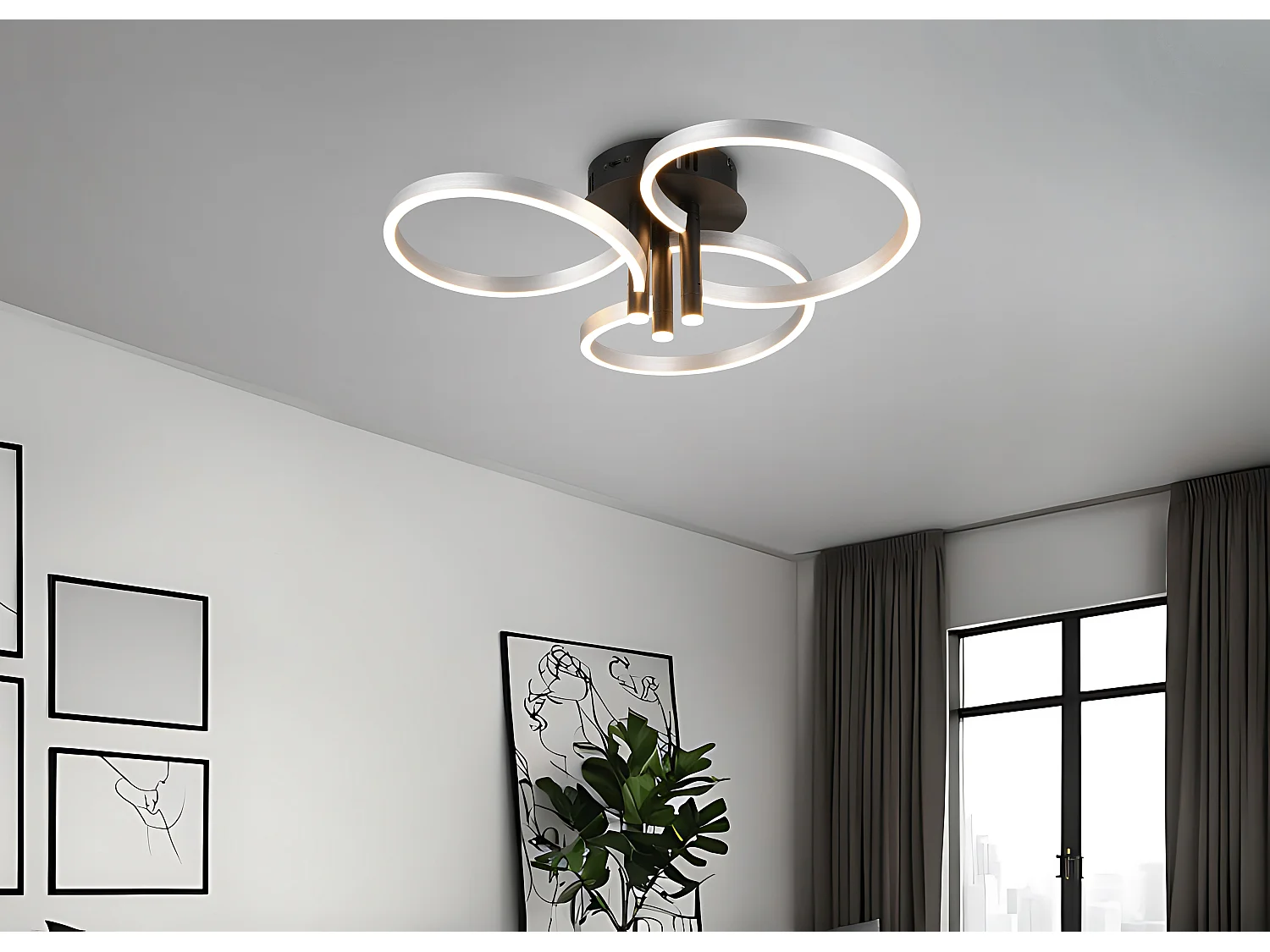 Plafondlamp CARUSO - 65.5x65.5x20 cm - Grijs