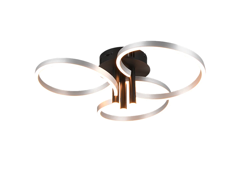 Plafoniera LED, metallo, alluminio, 65,5x20x65,5 cm, Caruso