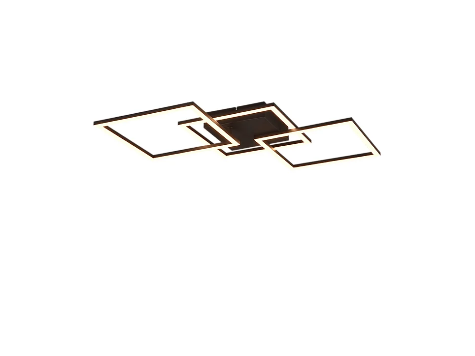 Plafoniera LED, metallo, nero opaco, 74,5x7x35,2 cm, Trail