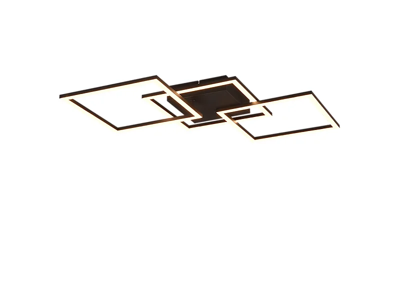 Plafoniera LED, metallo, nero opaco, 74,5x7x35,2 cm, Trail