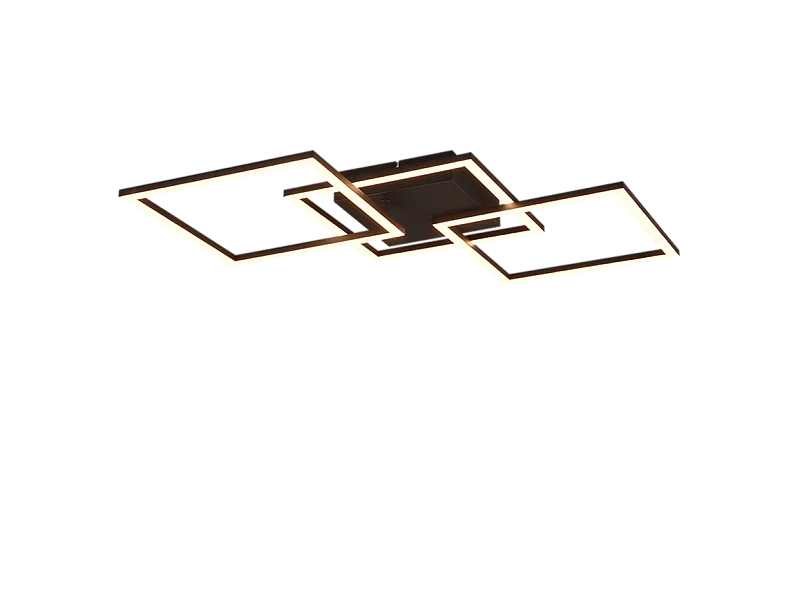 Plafoniera LED, metallo, nero opaco, 74,5x7x35,2 cm, Trail