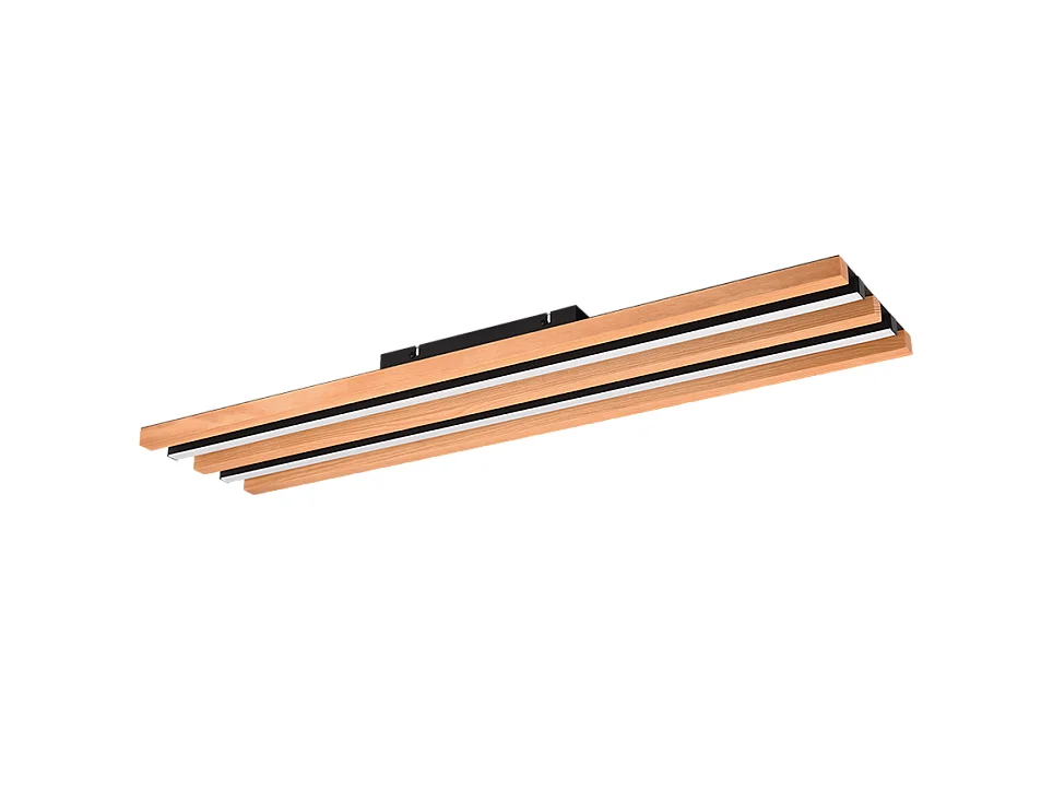 Plafoniera LED, metallo, nero opaco, 80x20x6 cm, Fontana