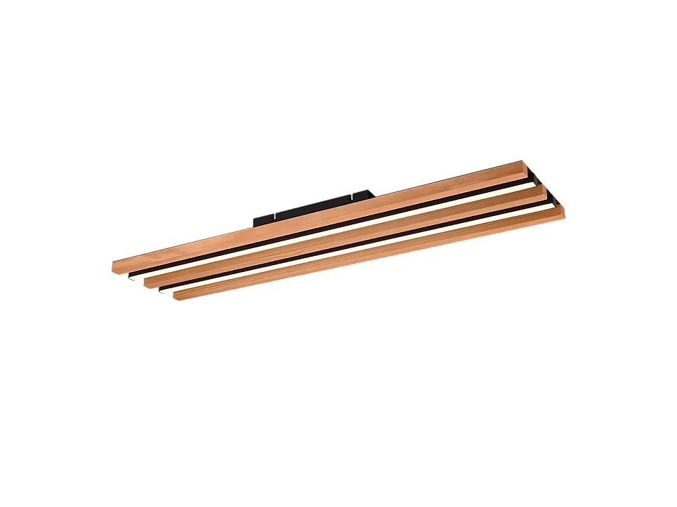 Plafoniera LED, metallo, nero opaco, 80x20x6 cm, Fontana