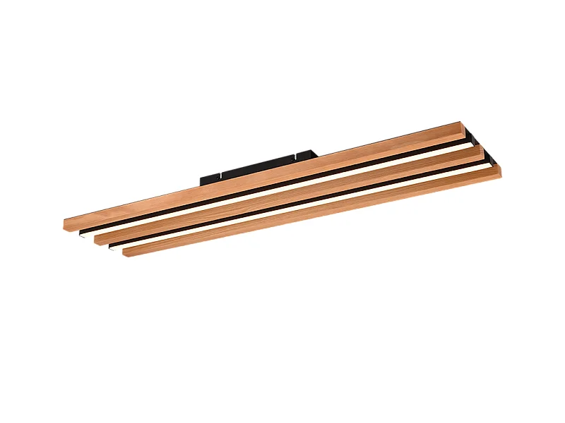 Plafoniera LED, metallo, nero opaco, 80x20x6 cm, Fontana