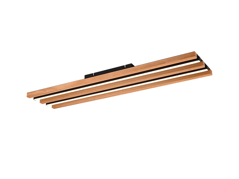 Plafoniera LED, metallo, nero opaco, 80x20x6 cm, Fontana