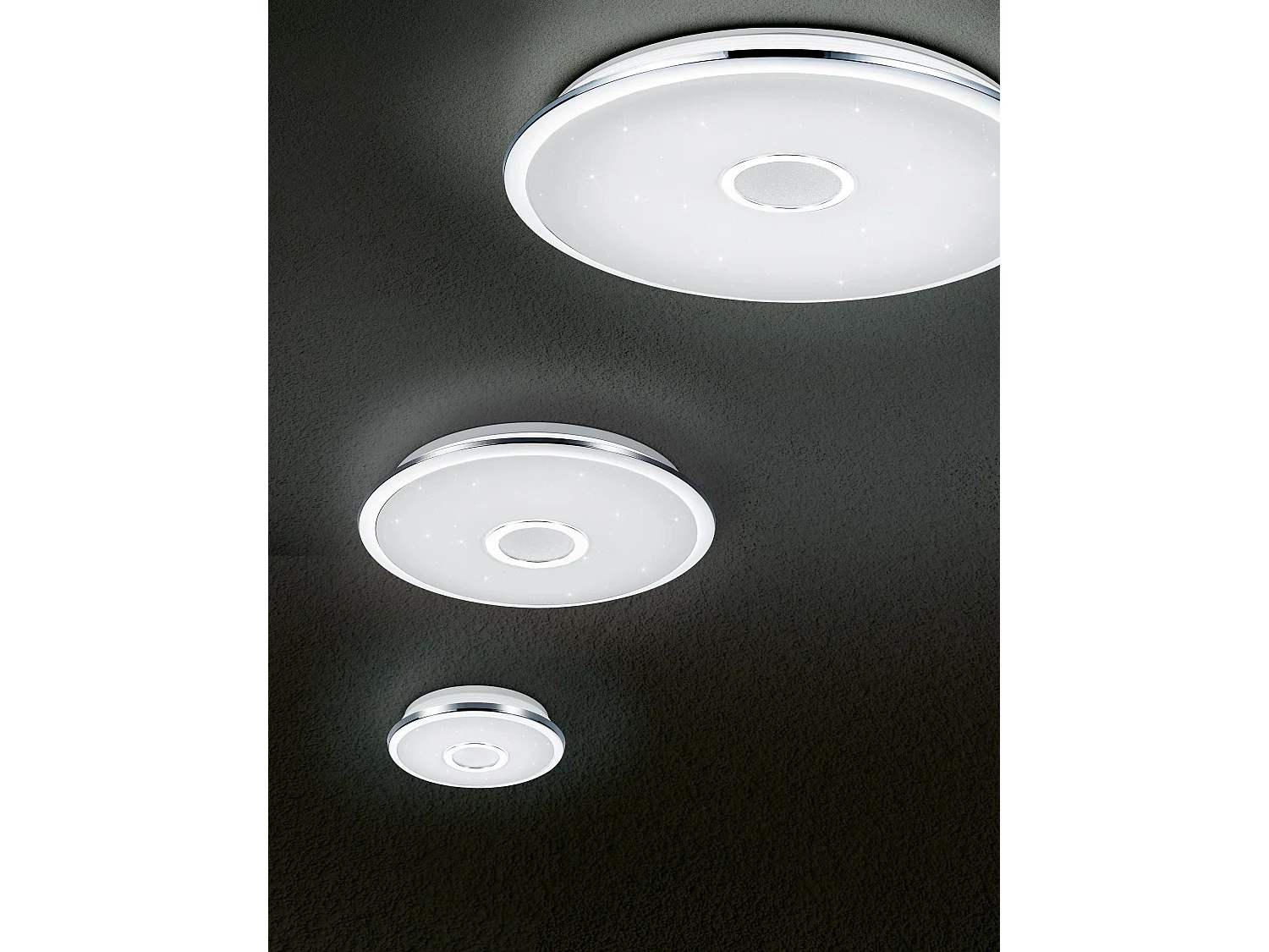 Plafoniera LED, plastica, cromo, 65x10x65 cm, Osaka