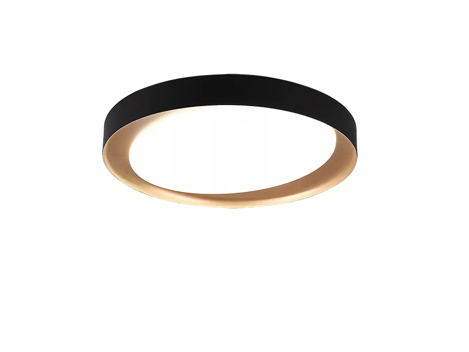 Plafoniera LED, plastica, nero, 48,5x7x48,5 cm, Zeta