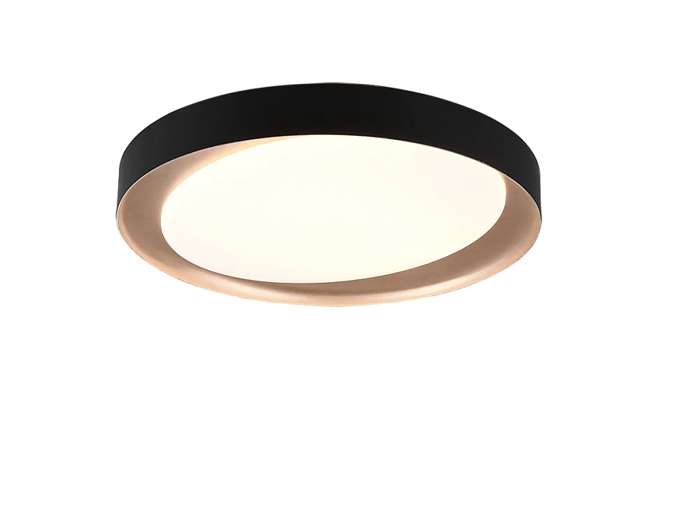 Plafoniera LED, plastica, nero, 48,5x7x48,5 cm, Zeta