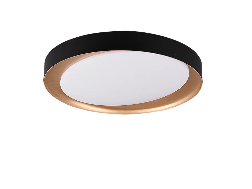Plafoniera LED, plastica, nero, 48,5x7x48,5 cm, Zeta
