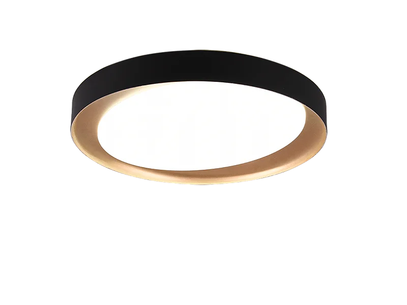 Plafoniera LED, plastica, nero, 48,5x7x48,5 cm, Zeta