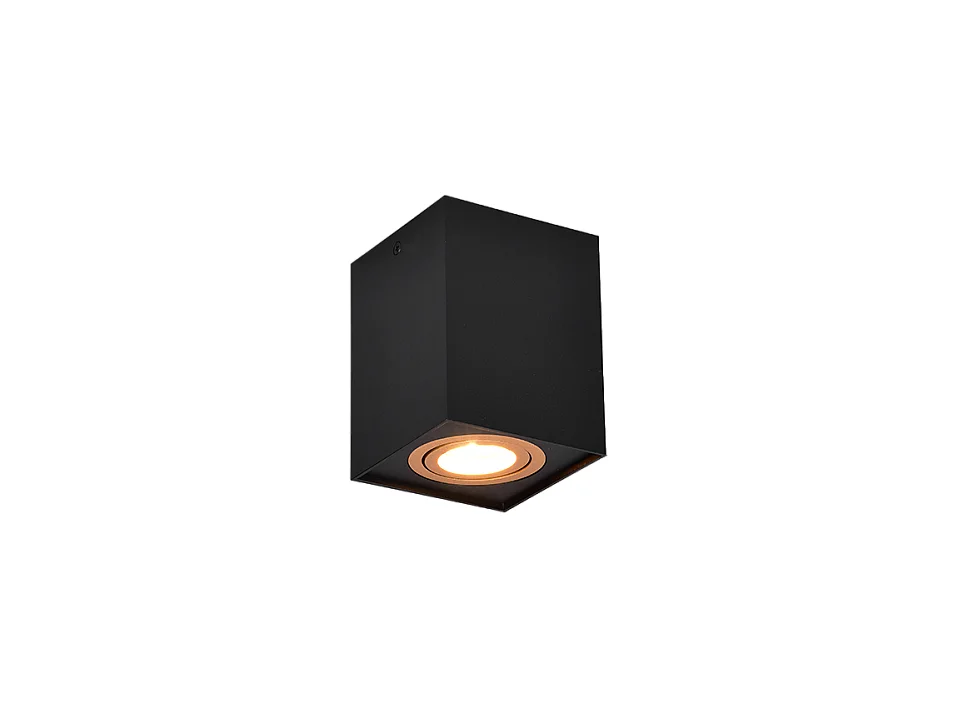 Plafoniera, metallo, oro nero, 9,6x12,5x9,6 cm, Biscuit