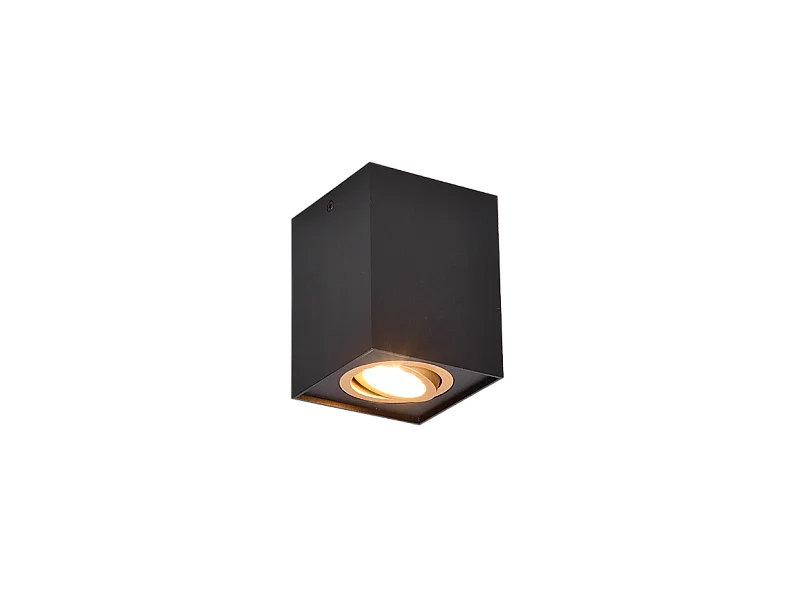 Plafoniera, metallo, oro nero, 9,6x12,5x9,6 cm, Biscuit