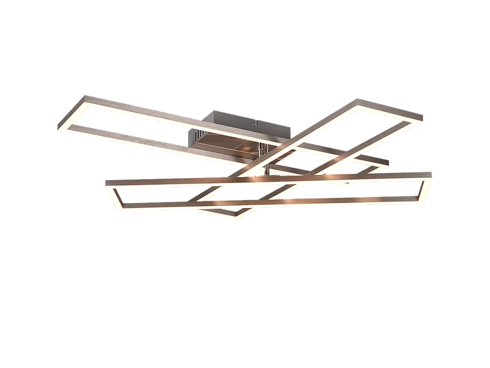 Plafoniera LED, metallo, nichel opaco, 66x10x60 cm, Corso