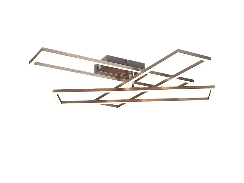 Plafoniera LED, metallo, nichel opaco, 66x10x60 cm, Corso