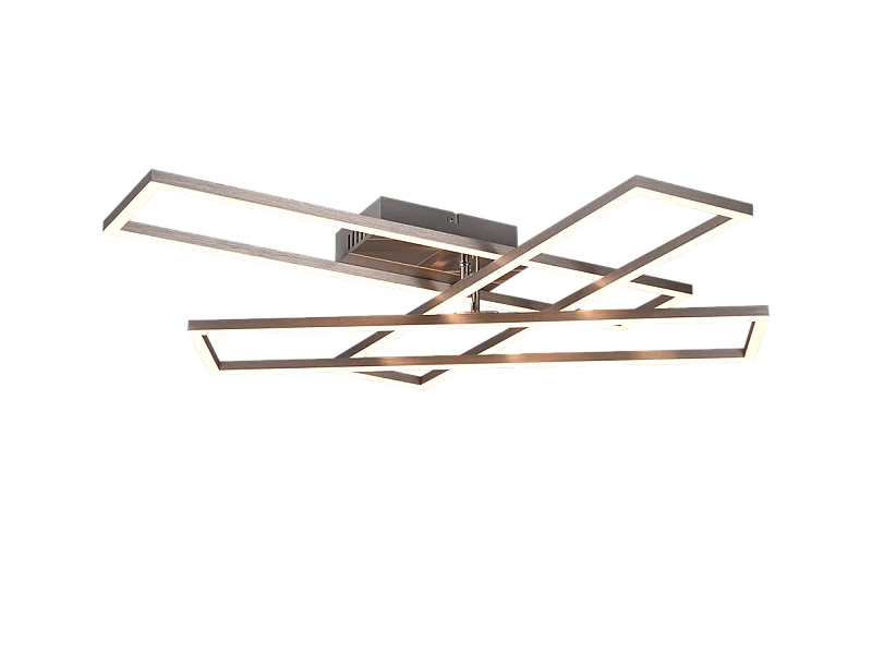 Plafoniera LED, metallo, nichel opaco, 66x10x60 cm, Corso