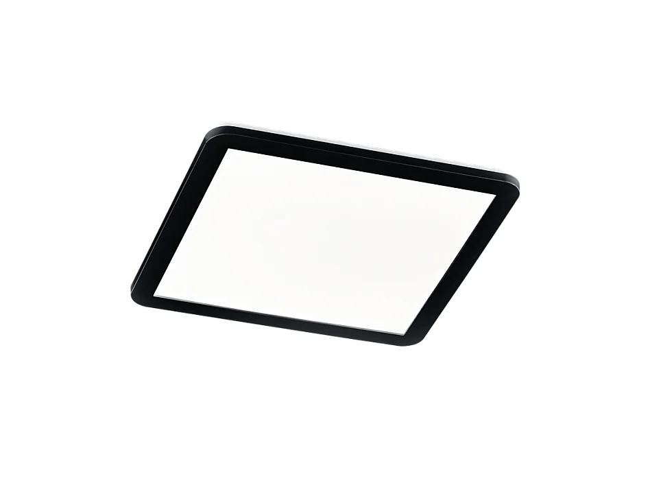Plafoniera LED, plastica, nero opaco, 40x3x40 cm, Camillus