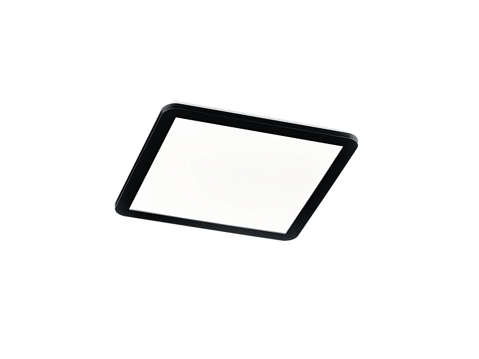 Plafoniera LED, plastica, nero opaco, 40x3x40 cm, Camillus
