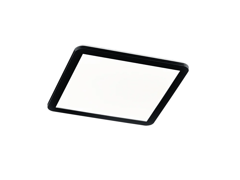 Plafoniera LED, plastica, nero opaco, 40x3x40 cm, Camillus