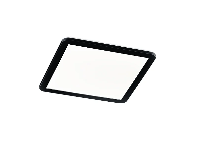 Plafoniera LED, plastica, nero opaco, 40x3x40 cm, Camillus