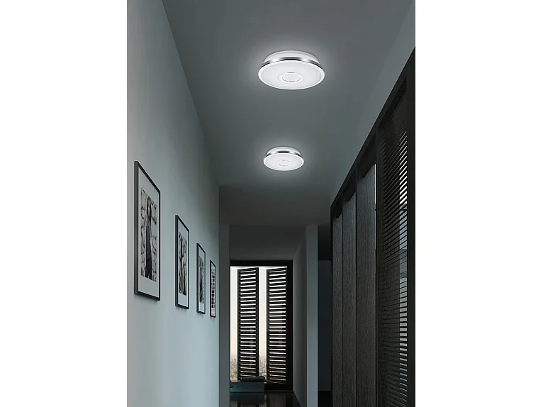 Plafoniera LED, plastica, cromo, 42x7,5x42 cm, Osaka