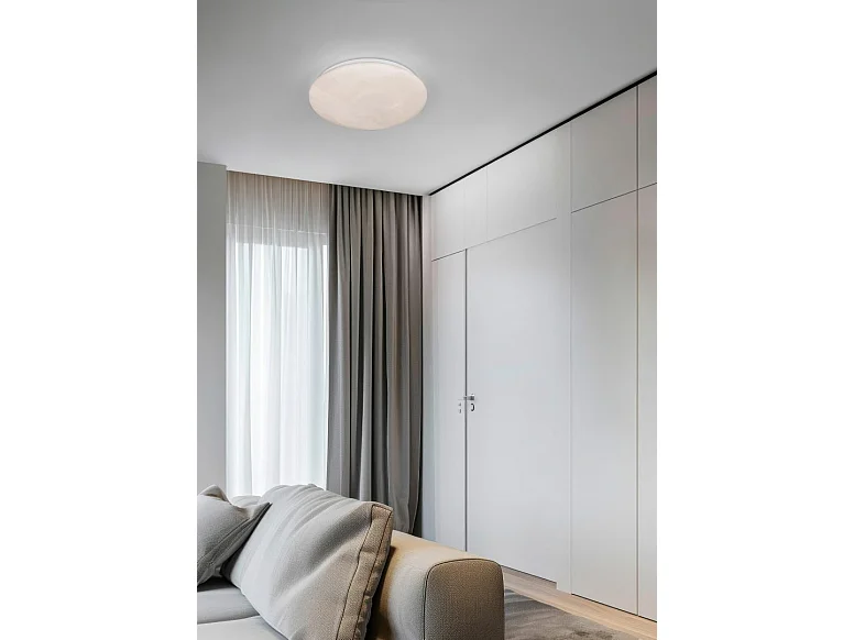 Plafoniera LED, plastica, alabastro, 28x6,5x28 cm, Umbria