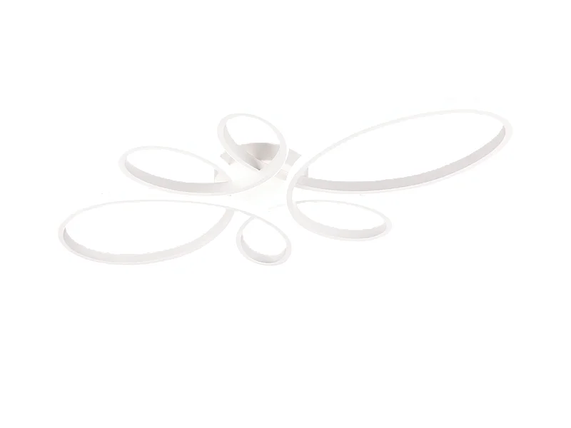 Plafoniera LED, metallo, bianco opaco, 83x7,5x45,5 cm, Fly