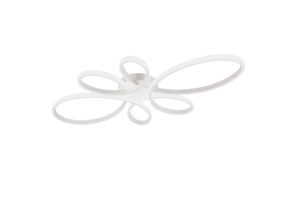 Plafoniera LED, metallo, bianco opaco, 83x7,5x45,5 cm, Fly