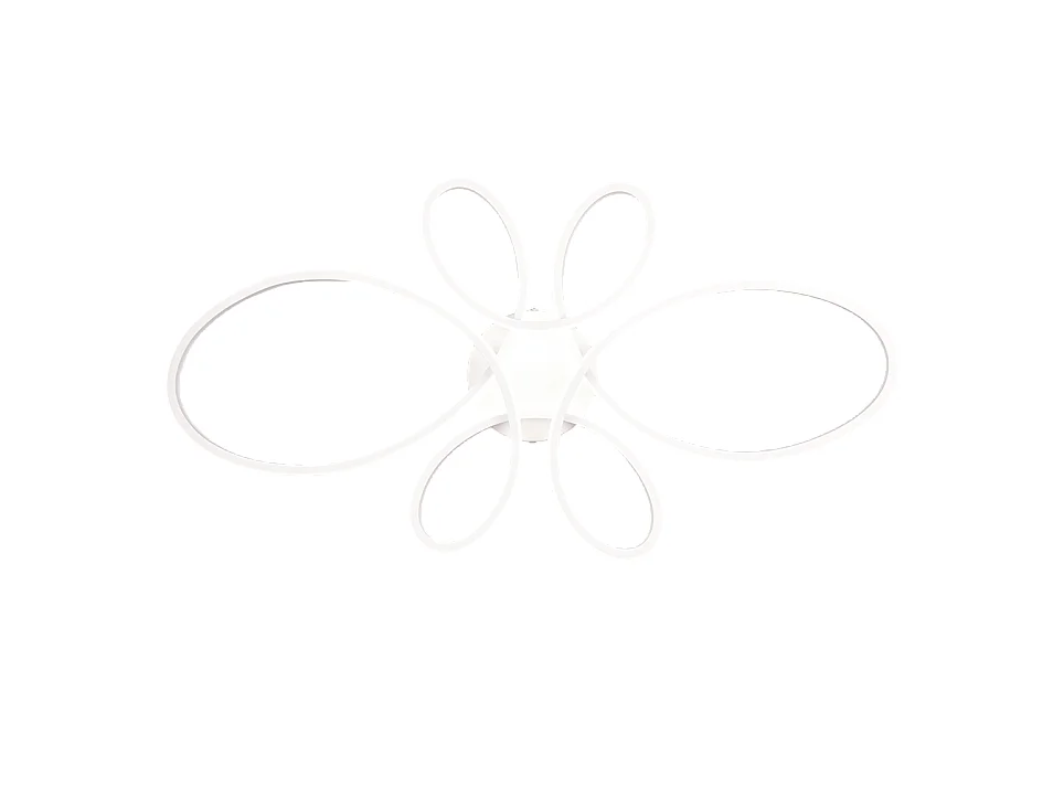 Plafoniera LED, metallo, bianco opaco, 83x7,5x45,5 cm, Fly