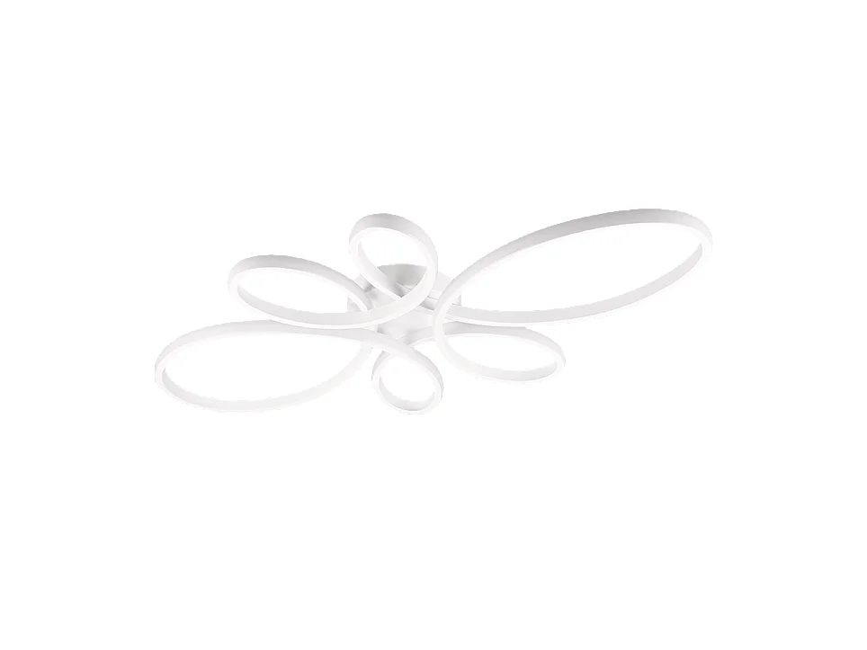 Plafoniera LED, metallo, bianco opaco, 83x7,5x45,5 cm, Fly