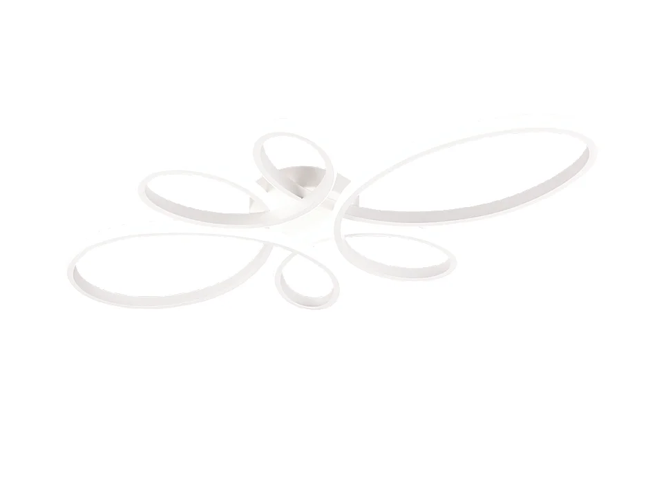 Plafoniera LED, metallo, bianco opaco, 83x7,5x45,5 cm, Fly