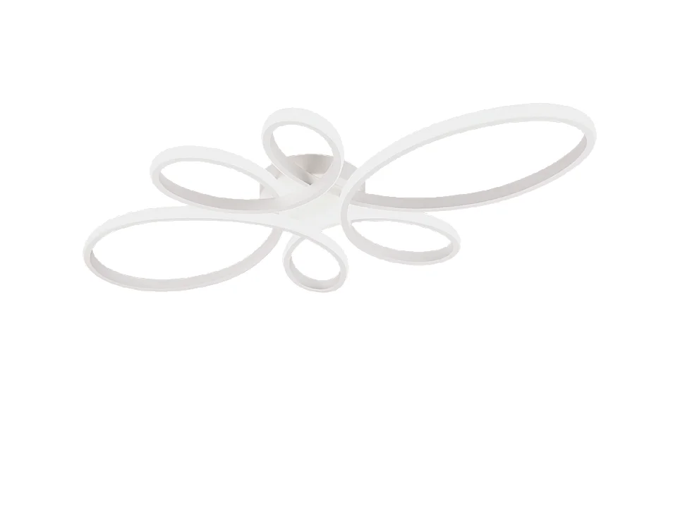Plafoniera LED, metallo, bianco opaco, 83x7,5x45,5 cm, Fly
