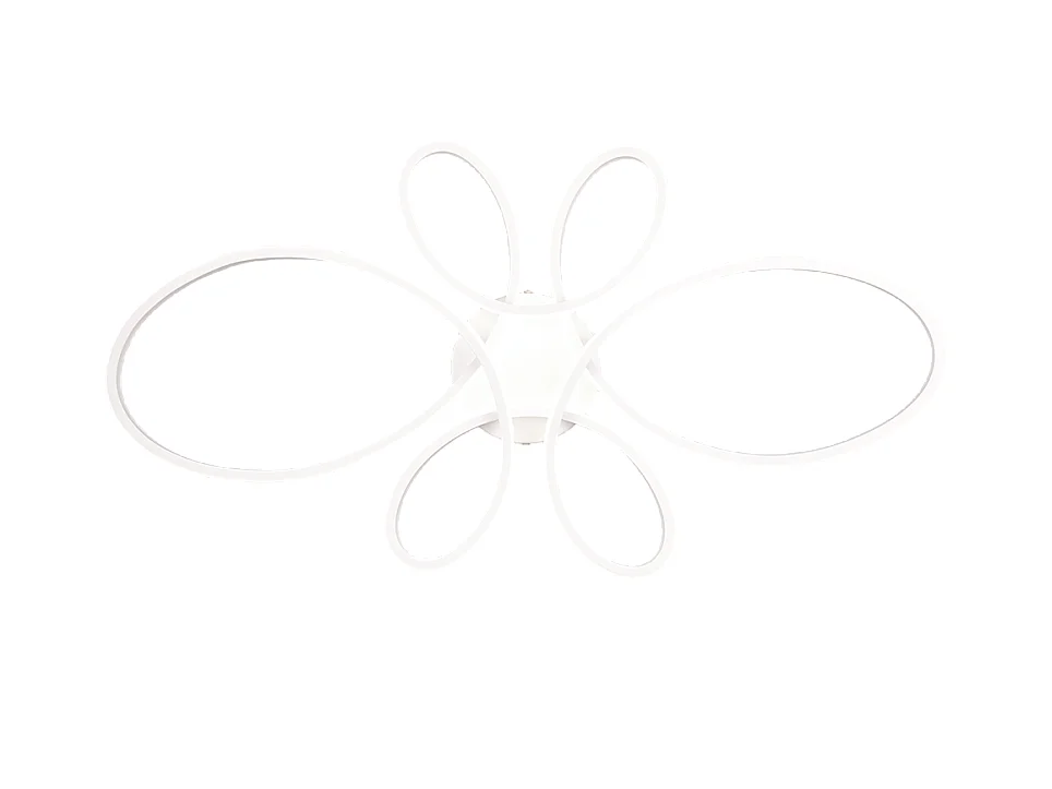 Plafoniera LED, metallo, bianco opaco, 83x7,5x45,5 cm, Fly