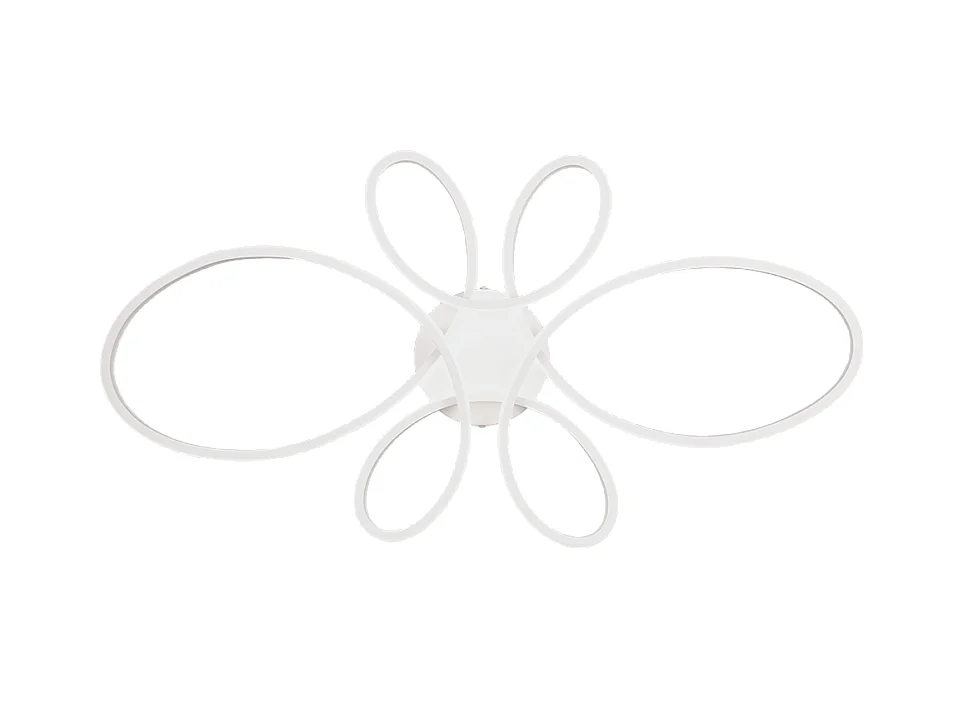 Plafoniera LED, metallo, bianco opaco, 83x7,5x45,5 cm, Fly