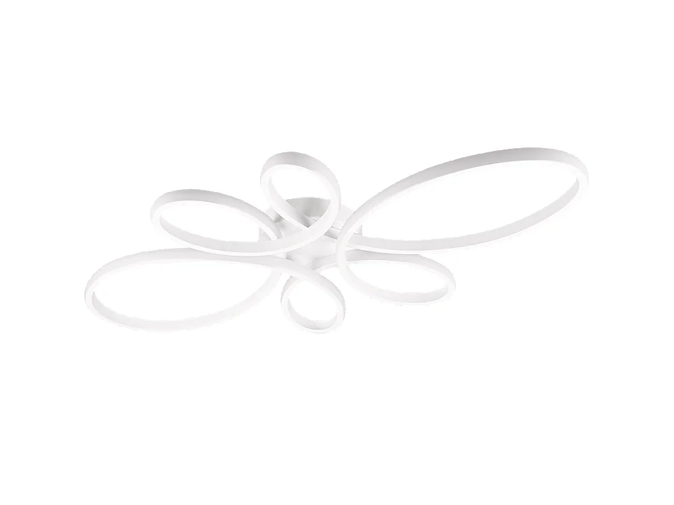 Plafoniera LED, metallo, bianco opaco, 83x7,5x45,5 cm, Fly