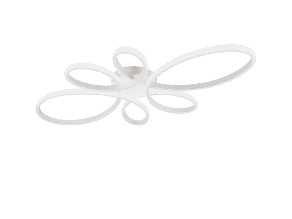 Plafoniera LED, metallo, bianco opaco, 83x7,5x45,5 cm, Fly