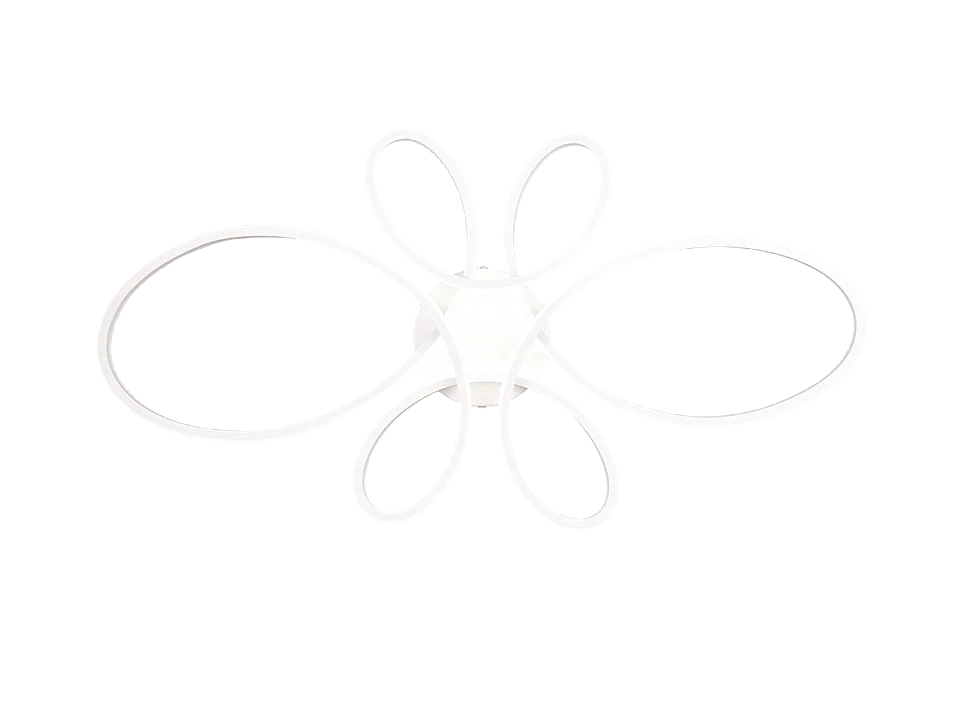 Plafoniera LED, metallo, bianco opaco, 83x7,5x45,5 cm, Fly