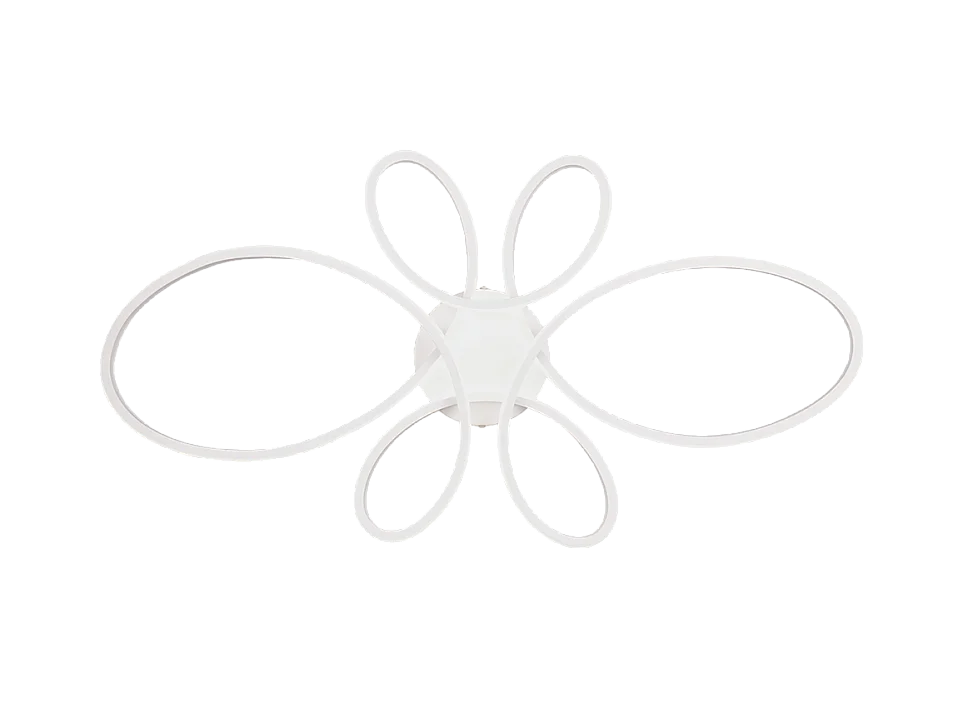 Plafoniera LED, metallo, bianco opaco, 83x7,5x45,5 cm, Fly