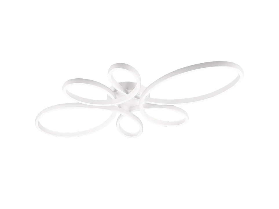 Plafoniera LED, metallo, bianco opaco, 83x7,5x45,5 cm, Fly