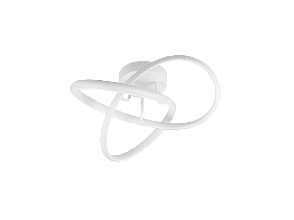 Plafoniera LED, metallo, bianco opaco, 40x15x40 cm, Meo