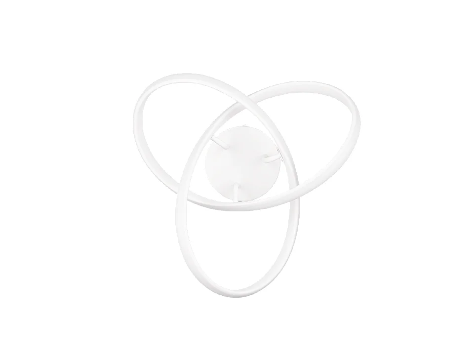 Plafoniera LED, metallo, bianco opaco, 40x15x40 cm, Meo