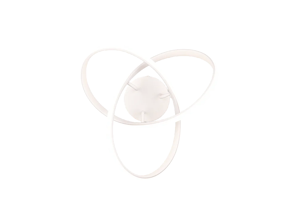 Plafoniera LED, metallo, bianco opaco, 40x15x40 cm, Meo