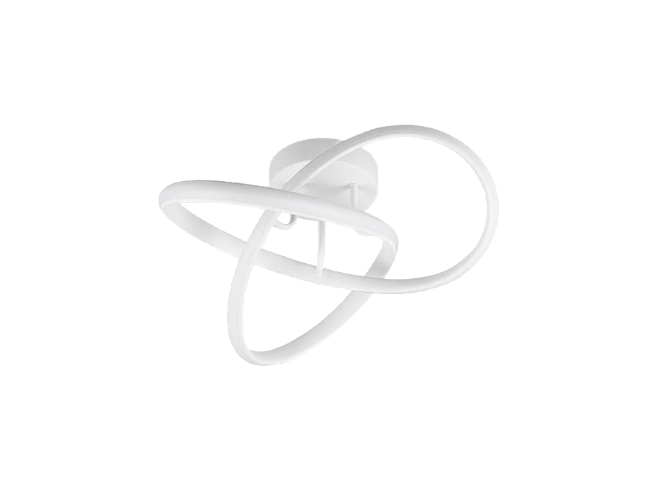 Plafoniera LED, metallo, bianco opaco, 40x15x40 cm, Meo