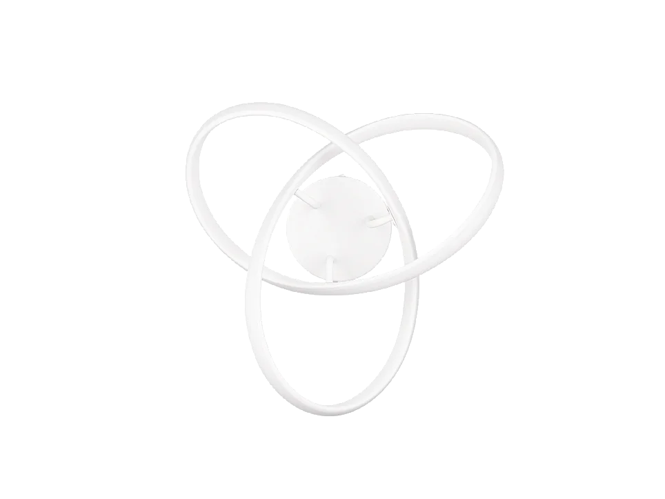 Plafoniera LED, metallo, bianco opaco, 40x15x40 cm, Meo