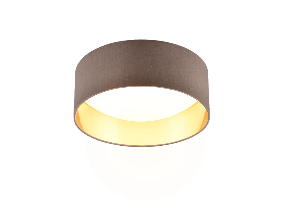 Plafoniera LED, tessuto, taupe, 30x11x30 cm, Locarno