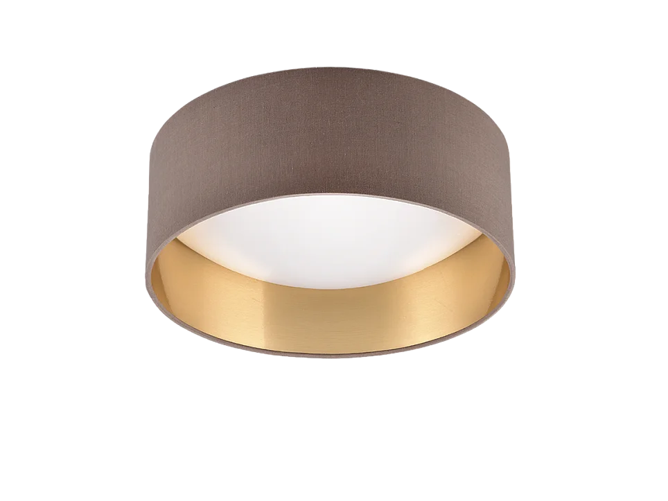 Plafoniera LED, tessuto, taupe, 30x11x30 cm, Locarno
