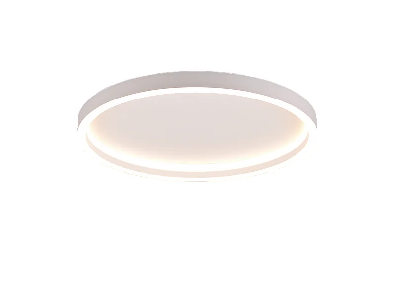 Plafoniera LED, metallo, bianco opaco, 35x5,8x35 cm, Rotonda