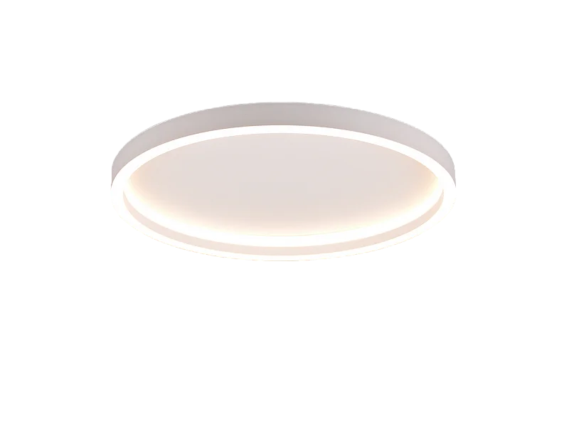 Plafoniera LED, metallo, bianco opaco, 35x5,8x35 cm, Rotonda