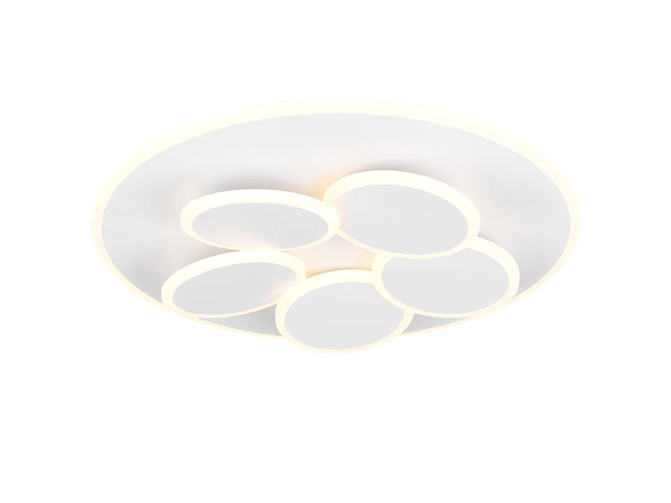 Plafoniera LED, metallo, bianco opaco, 49x7,5x49 cm, Mandala