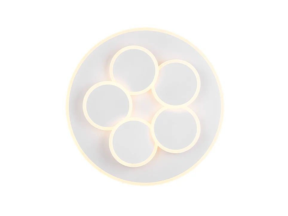 Plafoniera LED, metallo, bianco opaco, 49x7,5x49 cm, Mandala